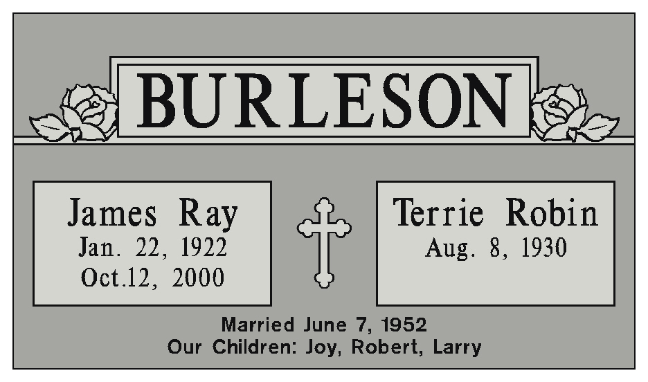 Burleson Monuments, Double Interment Grave Marker Designs, www.burlesonmonuments.com